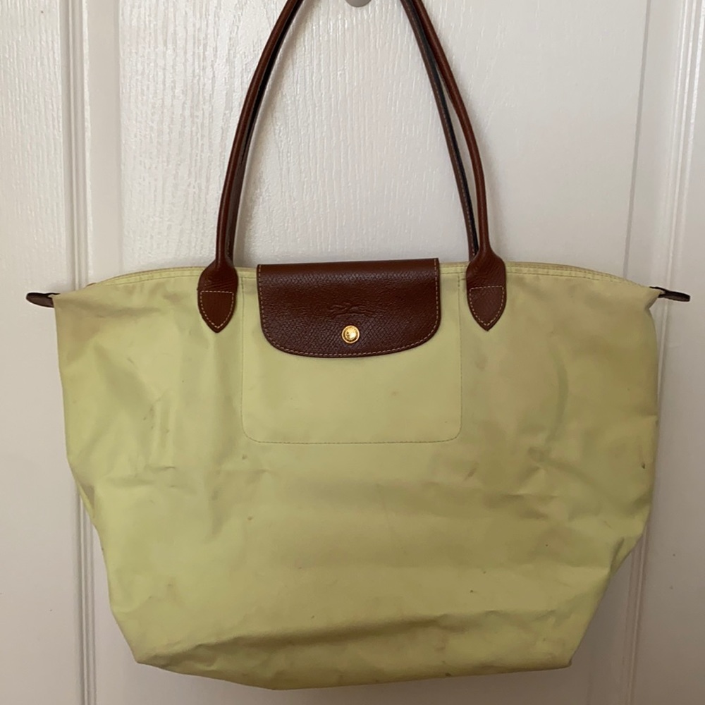 Large Yellow Longchamp Le Pliage Tote